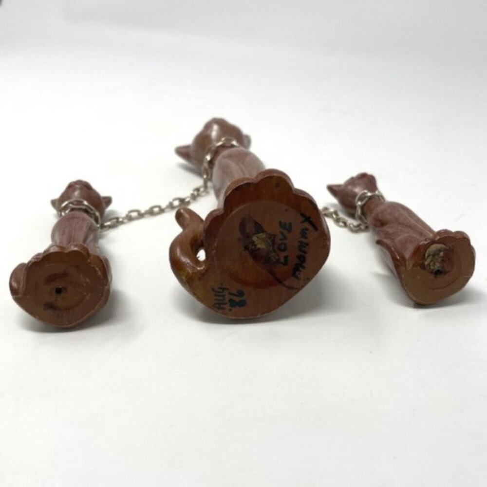 Vintage MCM Cat Family Figurines – Mother & 2 Kittens with Rhinestone Eyes - Picture 7 of 7